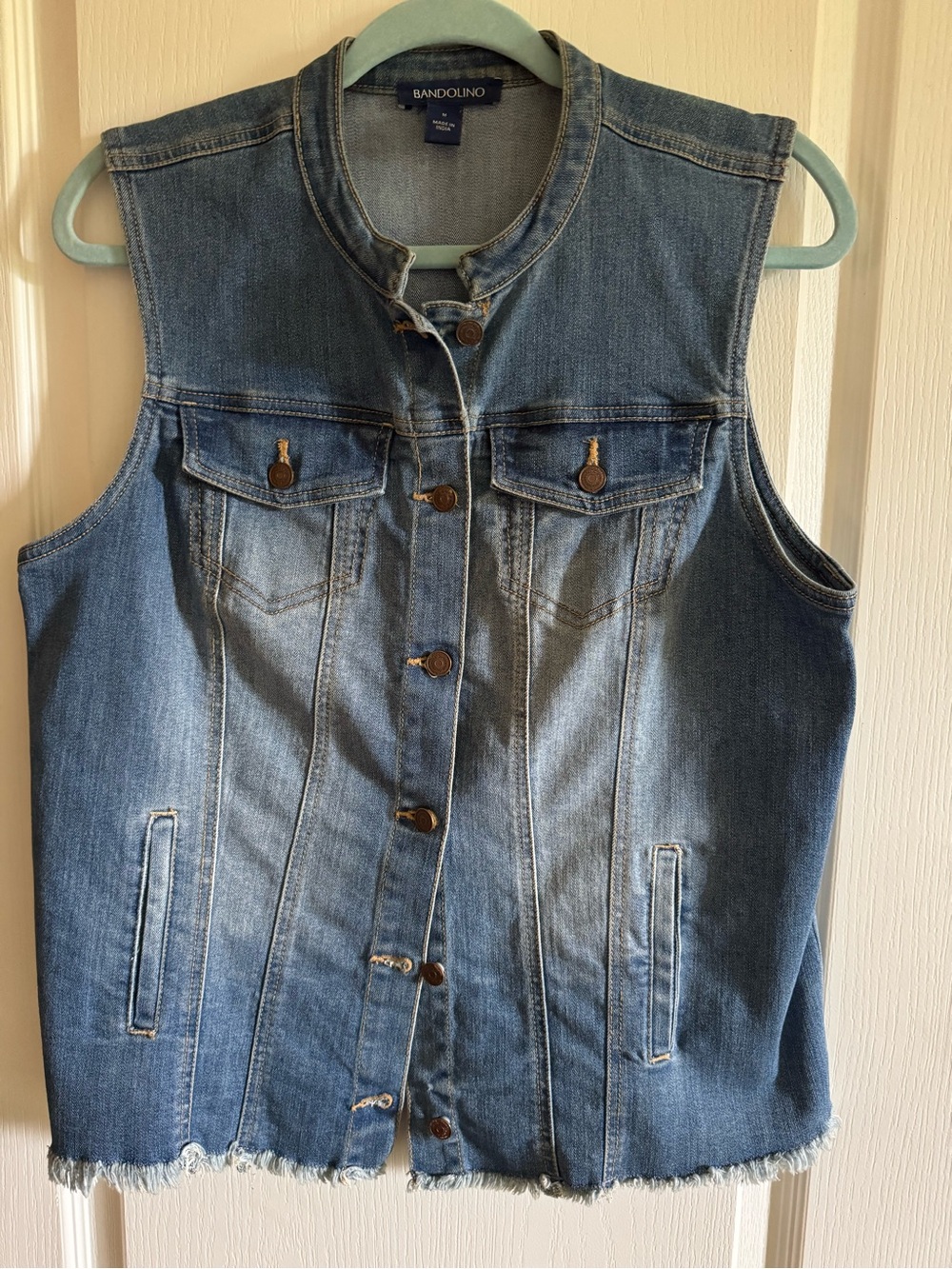 Bandolino Women's Denim Vest in Medium Blue